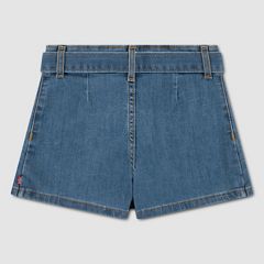 Pleated Skort Belt Little Girls 4-6X — Lunch Break - Medium Wash 2