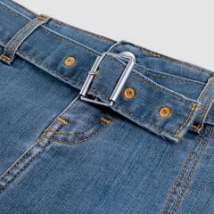 Pleated Skort Belt Little Girls 4-6X — Lunch Break - Medium Wash 3