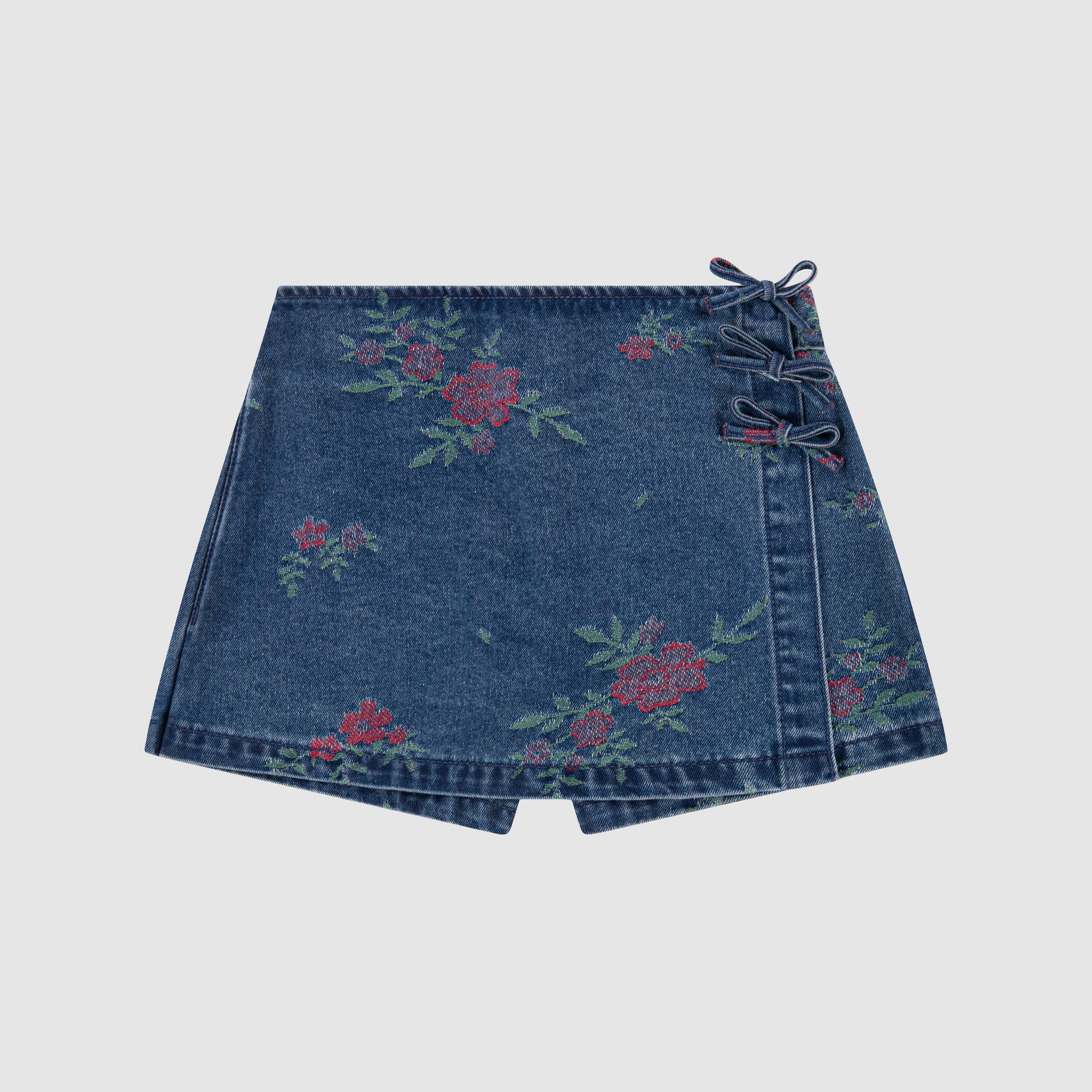 Floral Jacqaurd Skort Big Girls 7-16 5