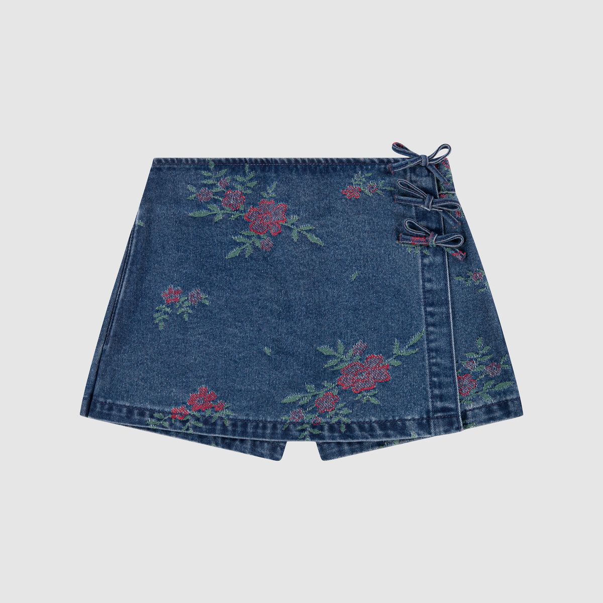 Floral Jacqaurd Skort Big Girls 7-16 — Highlight Reels - Dark Wash
