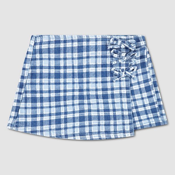 Plaid Skort Little Girls 4-6X — Drew Me In - Medium Wash