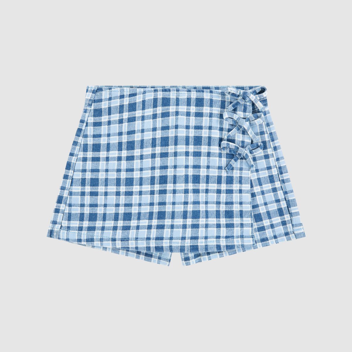 Plaid Skort Big Girls 7-16 — Drew Me In - Medium Wash