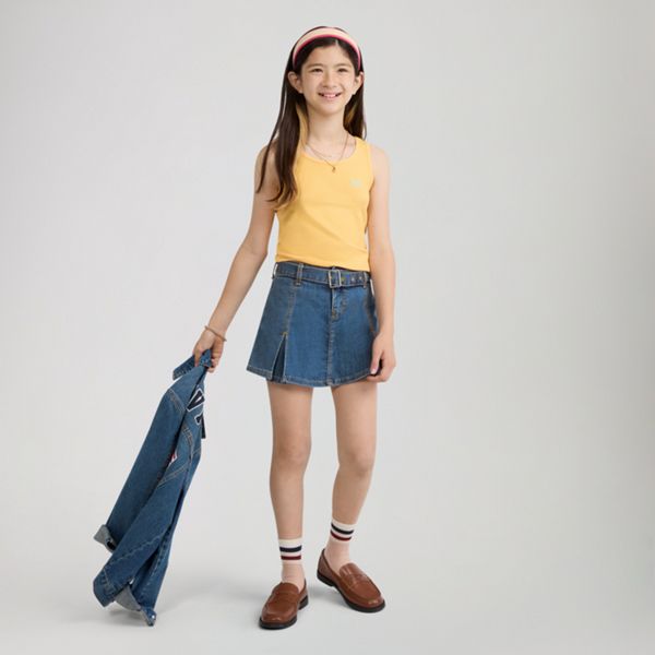 Pleated Skort Big Girls 7-16 — Lunch Break - Medium Wash