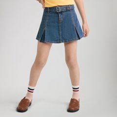 Pleated Skort Big Girls 7-16 — Lunch Break - Medium Wash 2