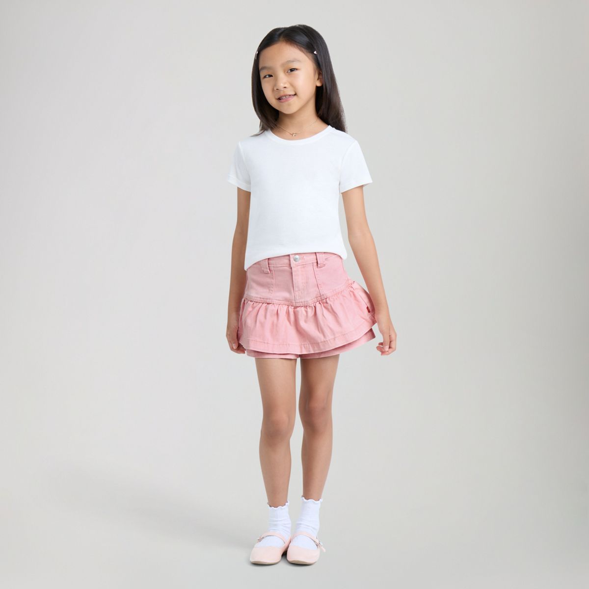 Scooter Ruffle Skirt Little Girls 4-6X — Powder Pink - Pink