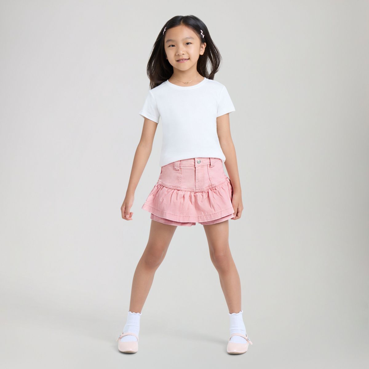 Scooter Ruffle Skirt Little Girls 4-6X — Powder Pink - Pink