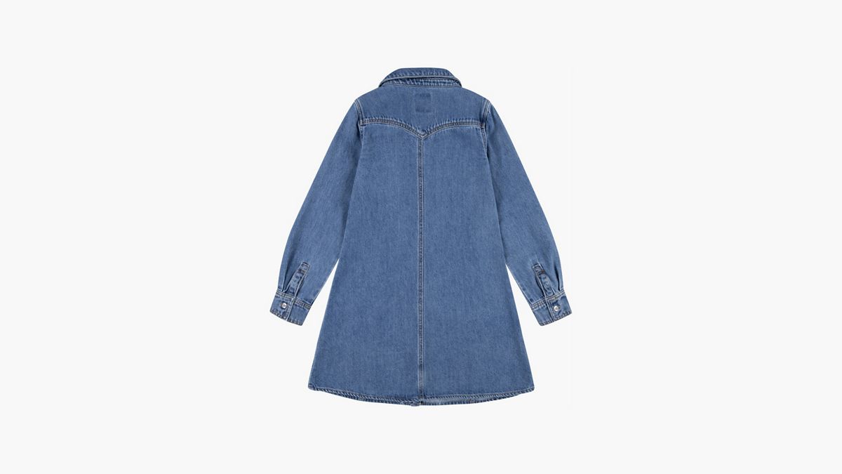 Western Denim Shirt Dress Little Girls 4-6x — Drew me In - Blue