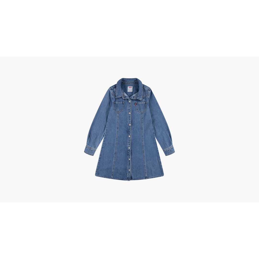 Levis Western Denim Shirt Dress Little Girls 4-6 6X