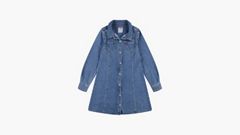 Western Denim Shirt Dress Little Girls 4-6x — Drew me In - Blue 1