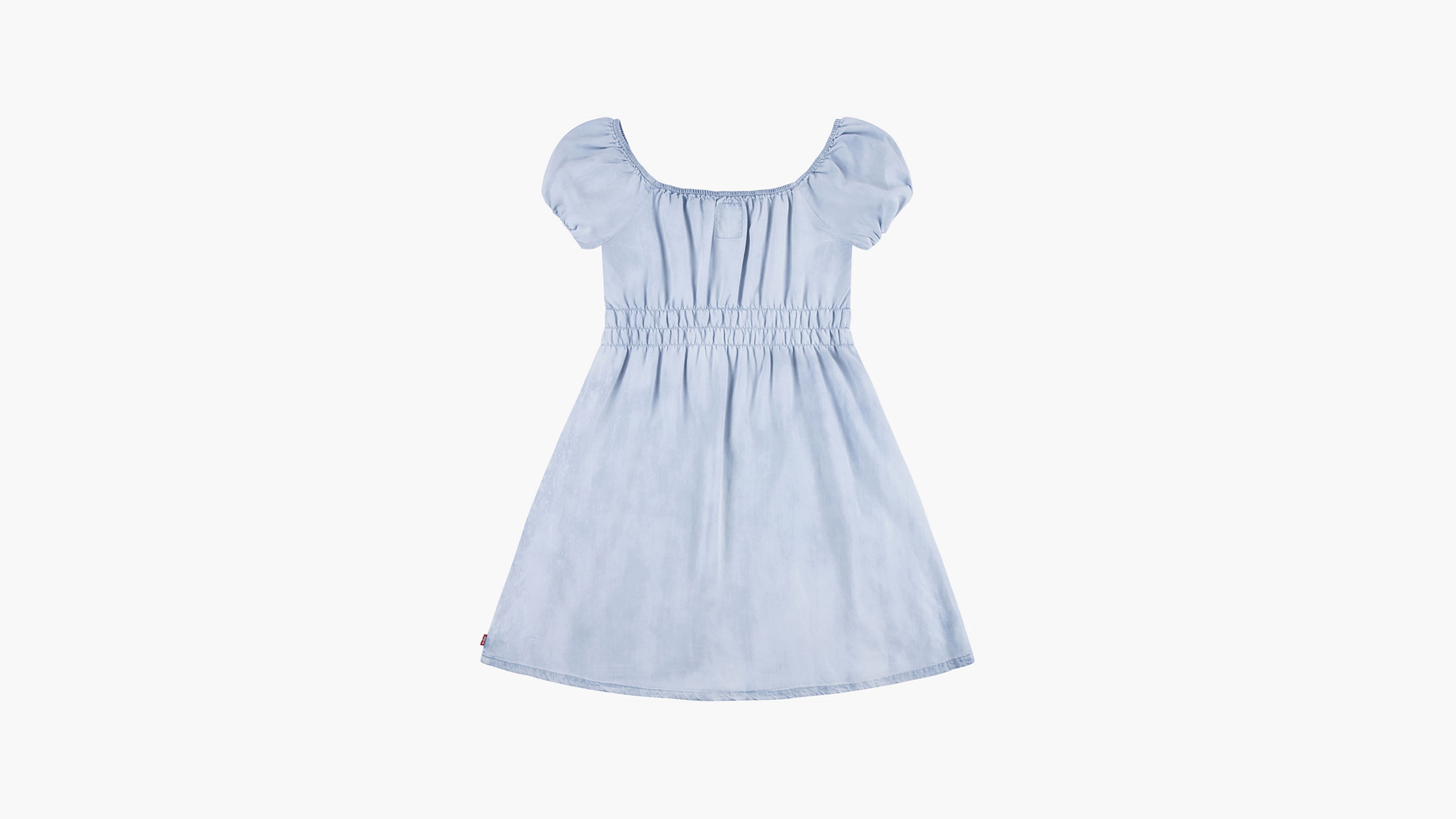 Square Neck Puff Sleeve Dress Big Girls S-XL 2