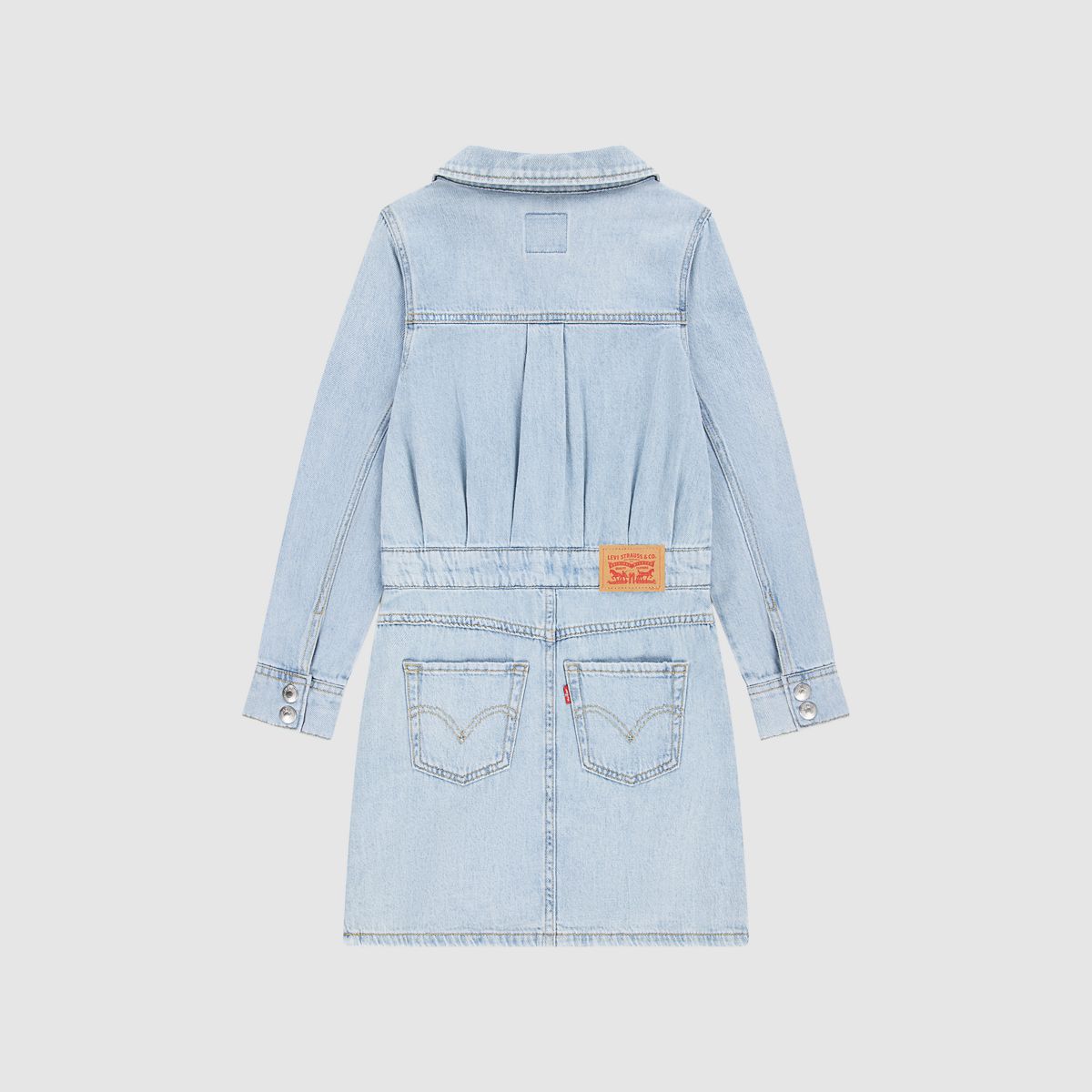 Long Sleeve Western Dress Big Girls 7-16 — This and That - Light Blue