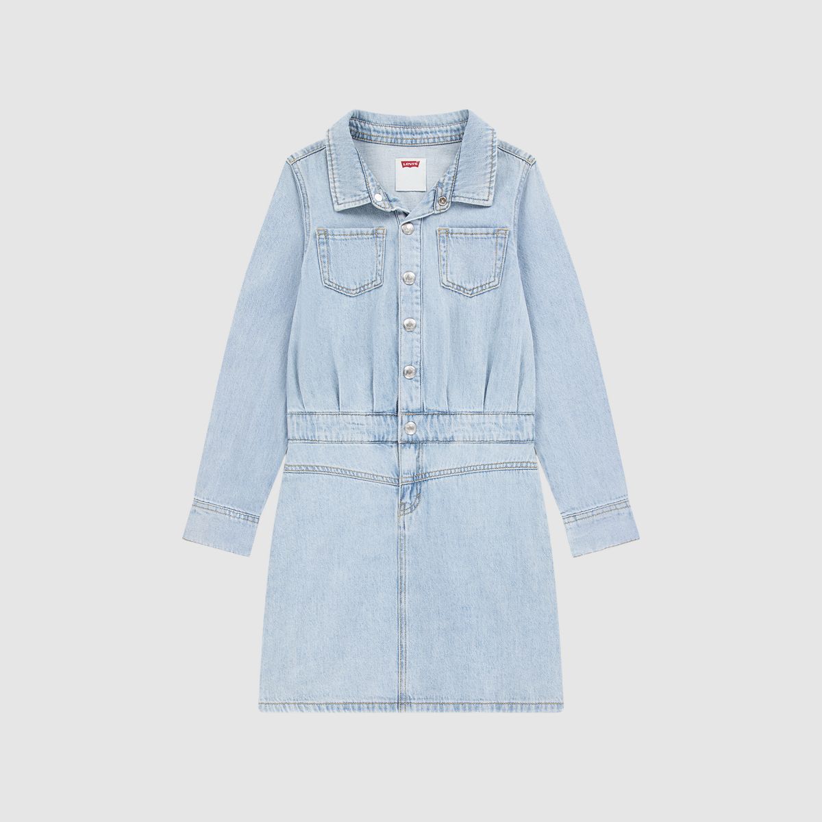Long Sleeve Western Dress Big Girls 7-16 — This and That - Light Blue