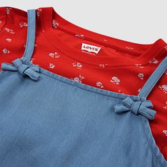 Layerable Dress With Tee Little Girls 4-6x — Splash Zone - Blue / Red 3