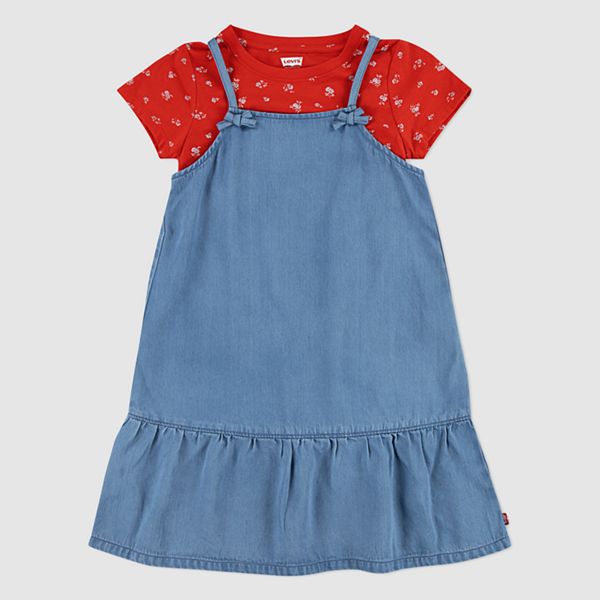 Layerable Dress With Tee Little Girls 4-6x — Splash Zone - Blue / Red