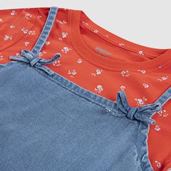 Layerable Dress With Tee Big Girls 7-16 — Splash Zone - Blue / Red 3