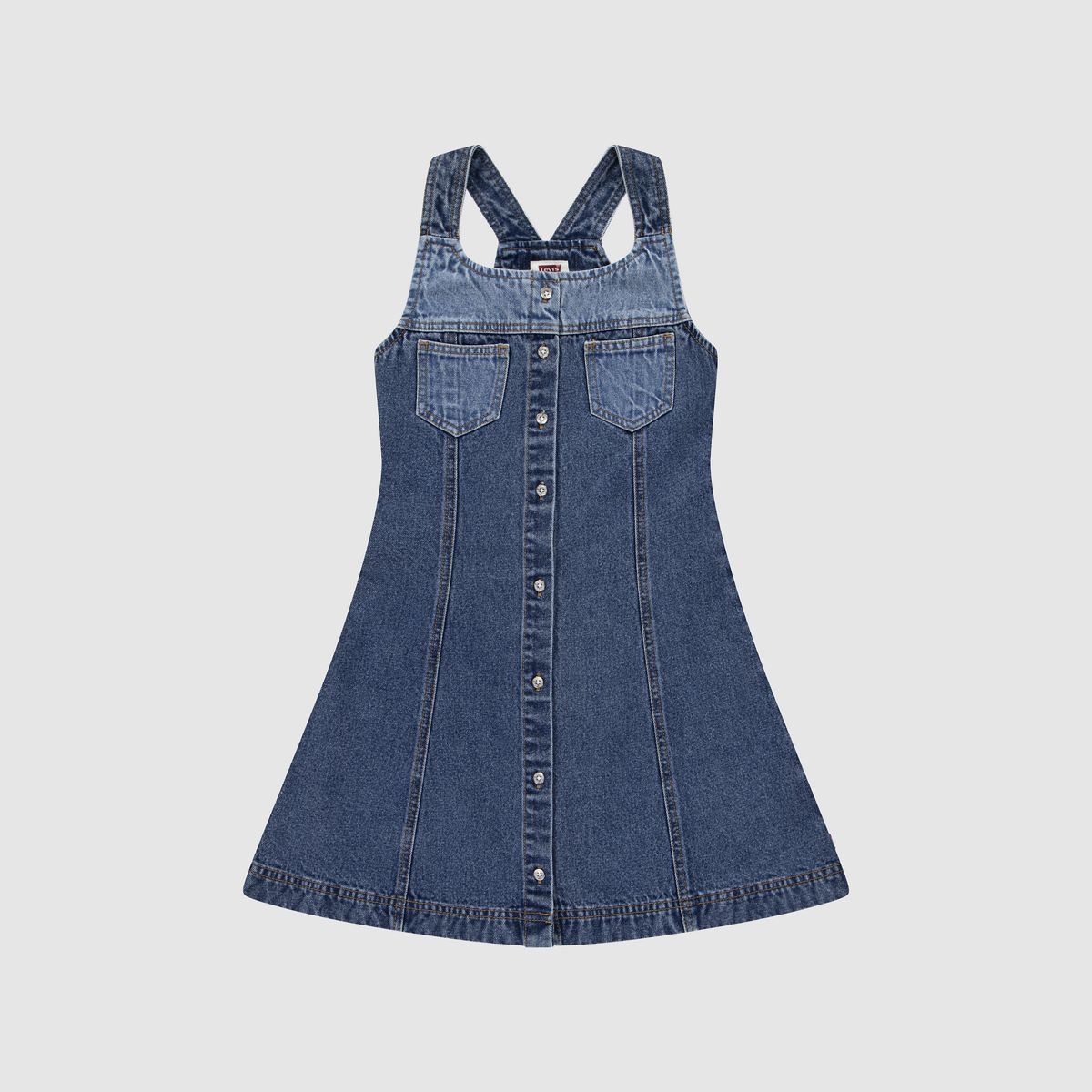 Flared Tonal Dress Big Girls 7-16 — Rodeo - Medium Wash