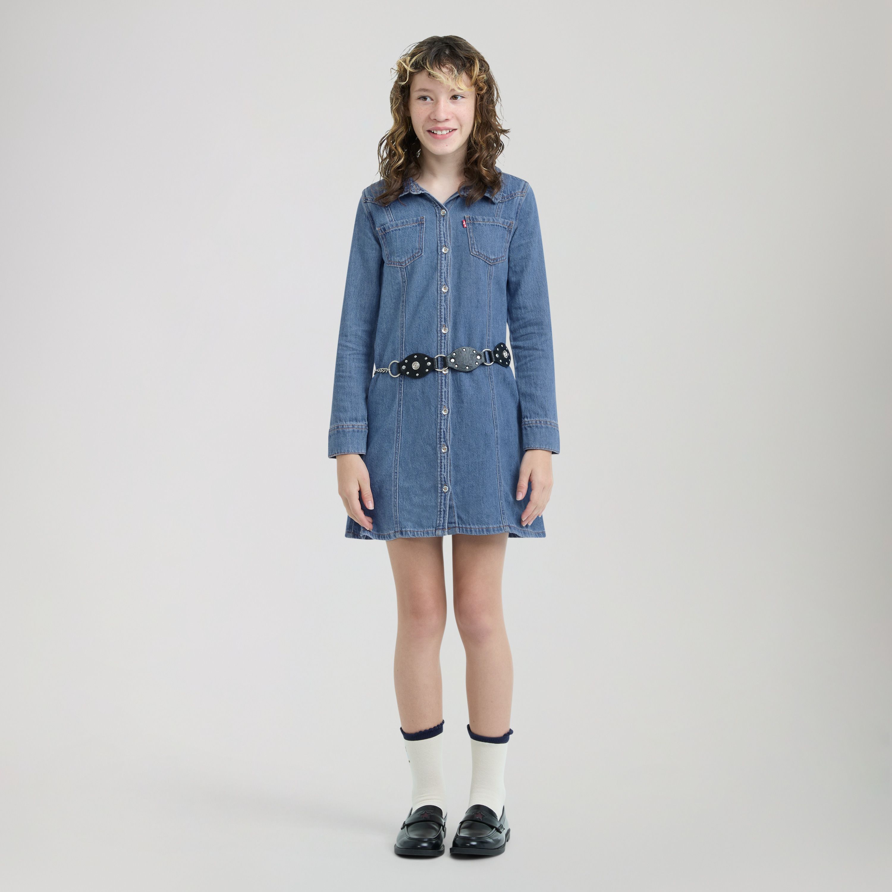 Western Denim Shirt Dress Big Girls 7-16 1