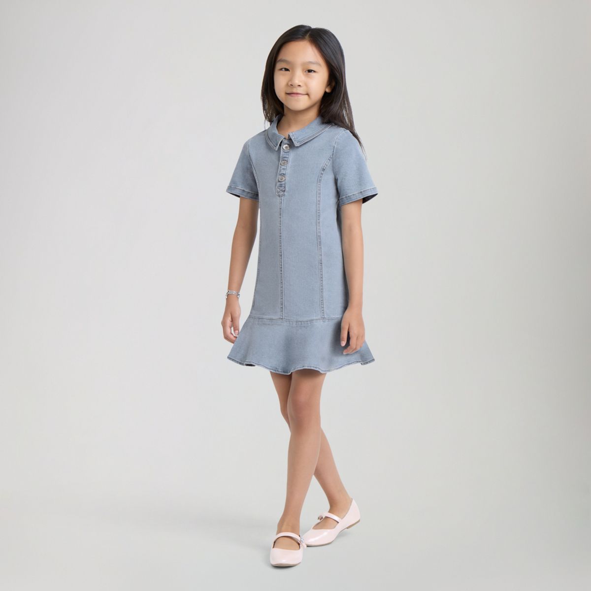Tiered Dress Little Girls 4-6X — Marin Babe - Medium Wash