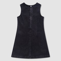 Long Sleeve Button Up Dress Little Girls 4-6X — Black Canyon - Dark Wash 2
