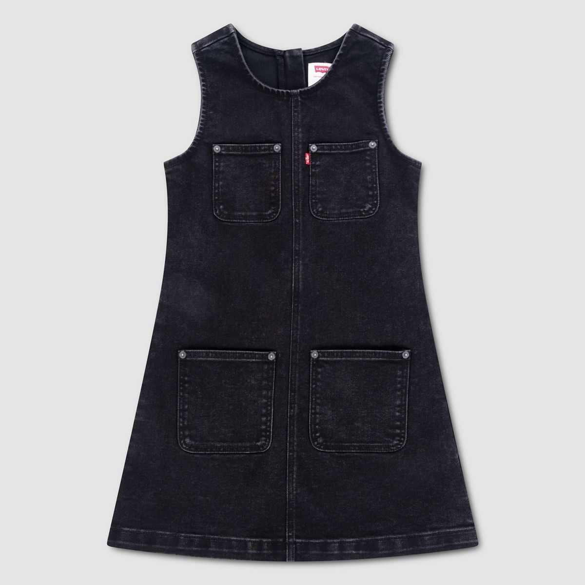Long Sleeve Button Up Dress Little Girls 4-6X — Black Canyon - Dark Wash