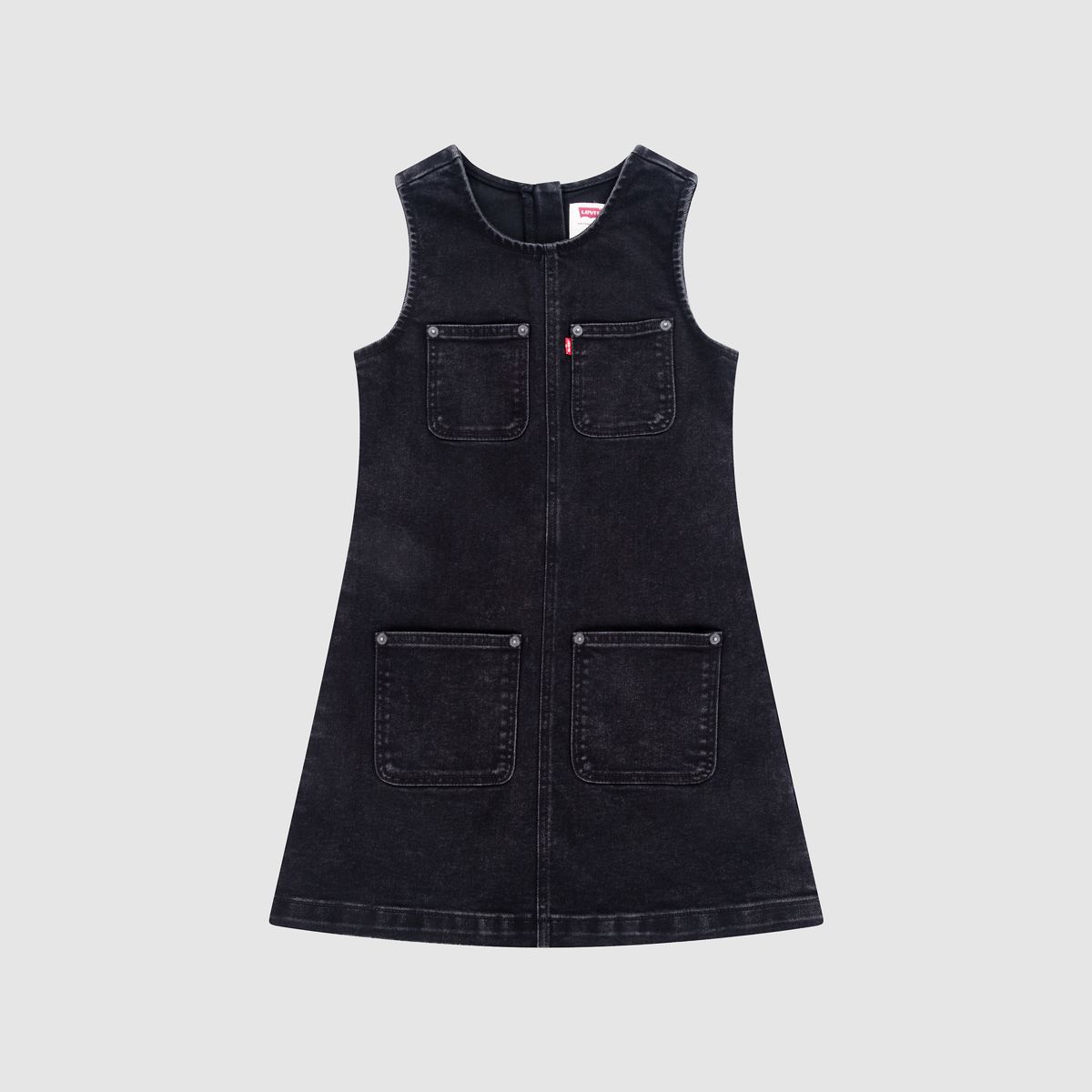 Long Sleeve Button Up Dress Little Girls 4-6X — Black Canyon - Dark Wash