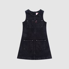 Long Sleeve Button Up Dress Little Girls 4-6X — Black Canyon - Dark Wash 1