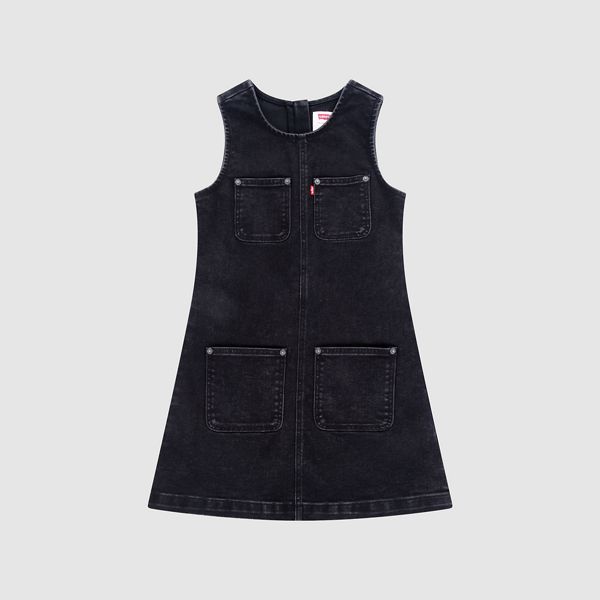 Long Sleeve Button Up Dress Little Girls 4-6X — Black Canyon - Dark Wash