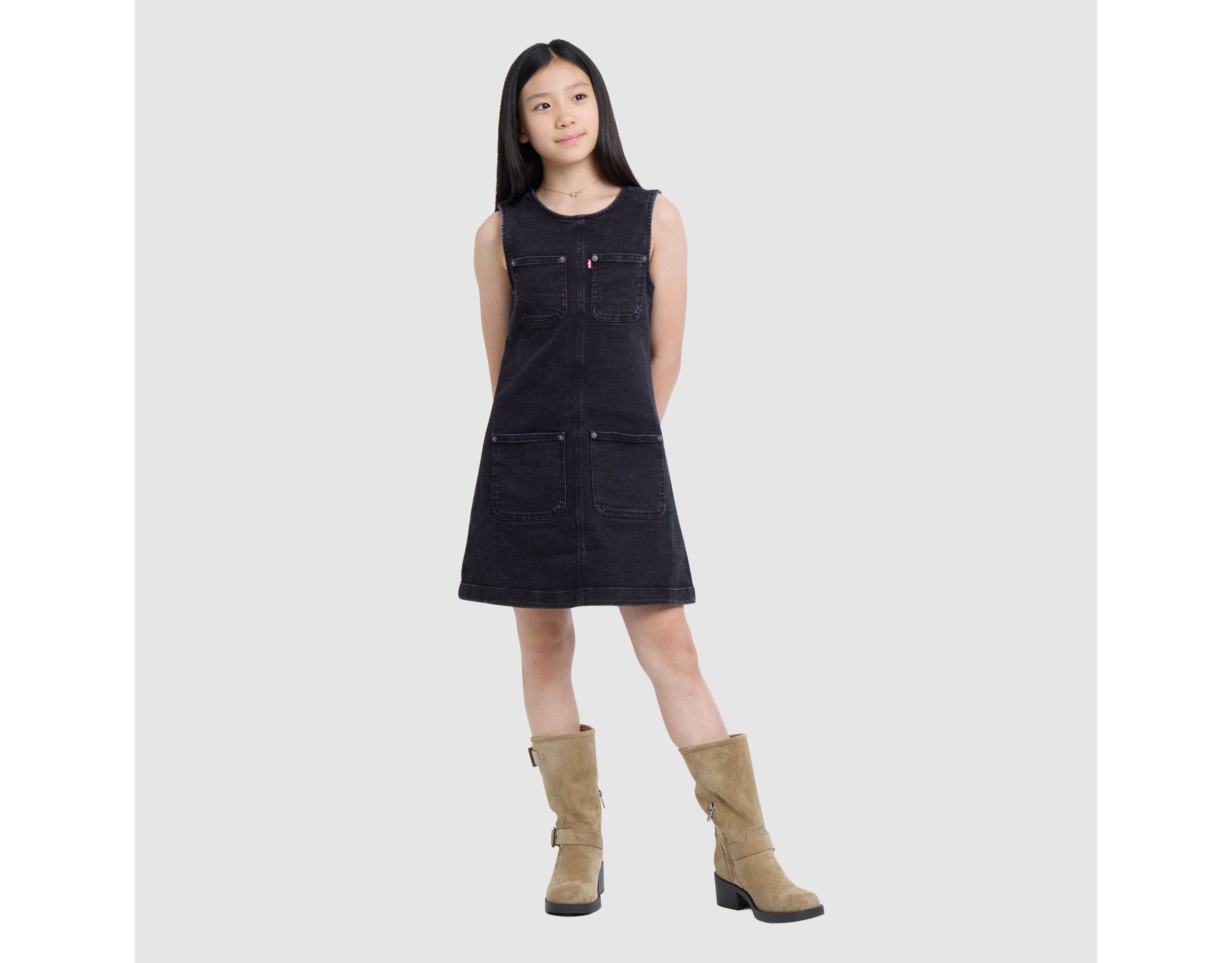 Utility Denim Dress Big Girls 7-16