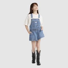 Waist Tie Shortalls Big Girls 7-16 — Drew Me In - Medium Wash 1