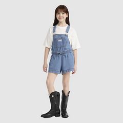 Waist Tie Shortalls Big Girls 7-16 — Drew Me In - Medium Wash 2