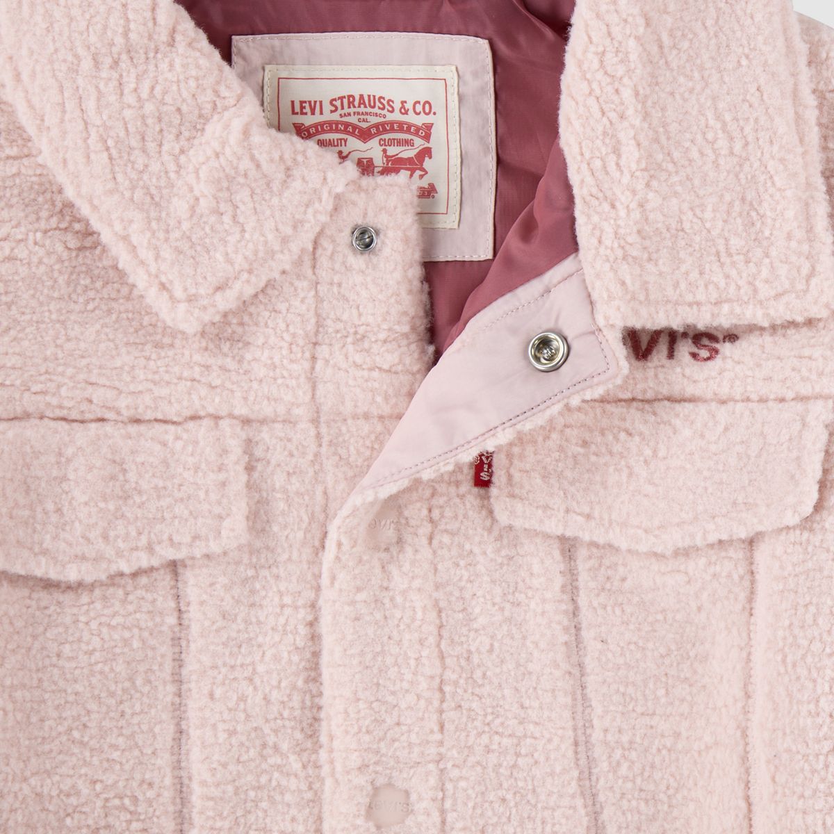 Sherpa Trucker Jacket Little Girls 4-6X — Lotus - Pink