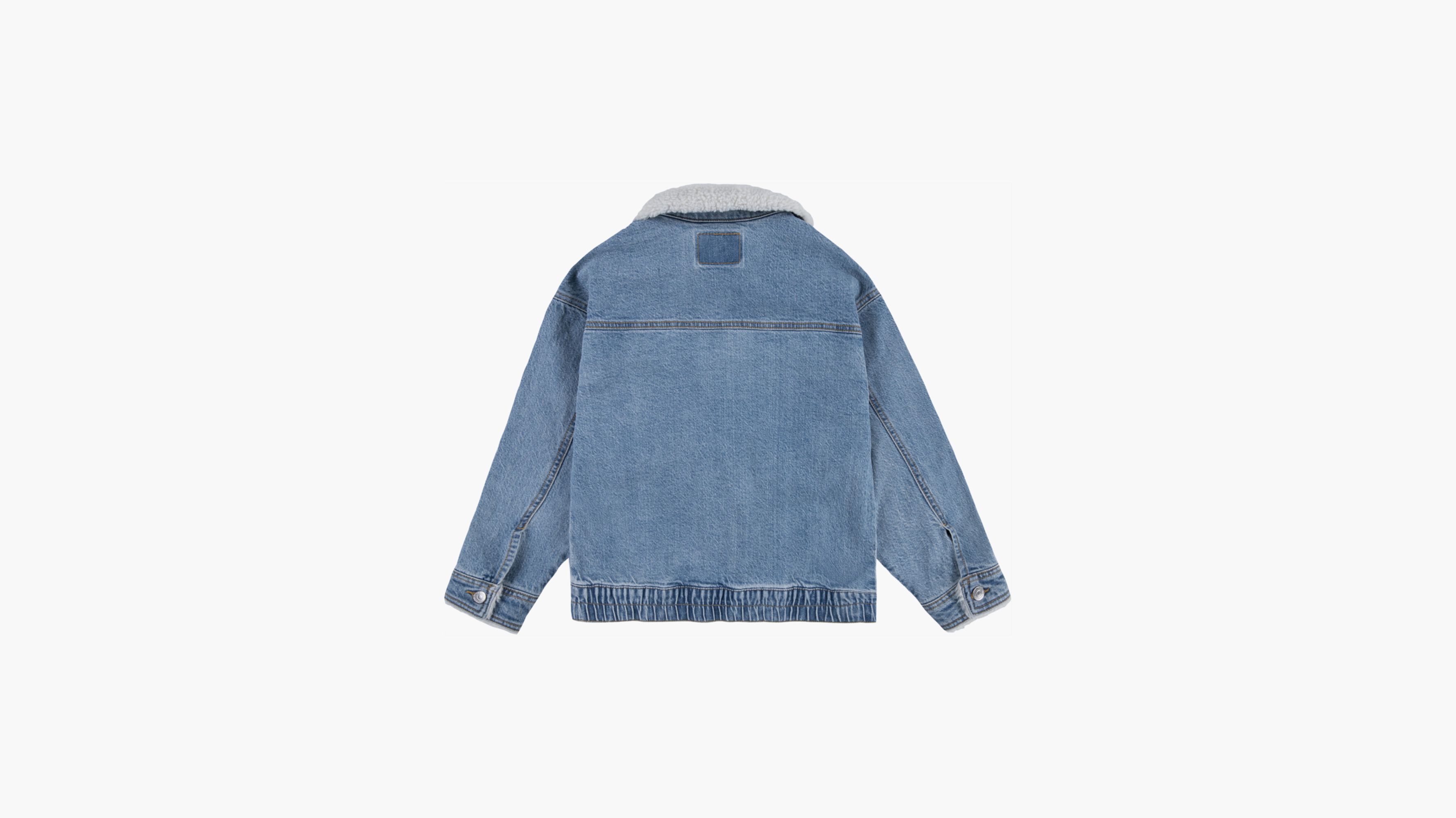Sherpa Collar Oversized Trucker Jacket Big Girls 7-16 5
