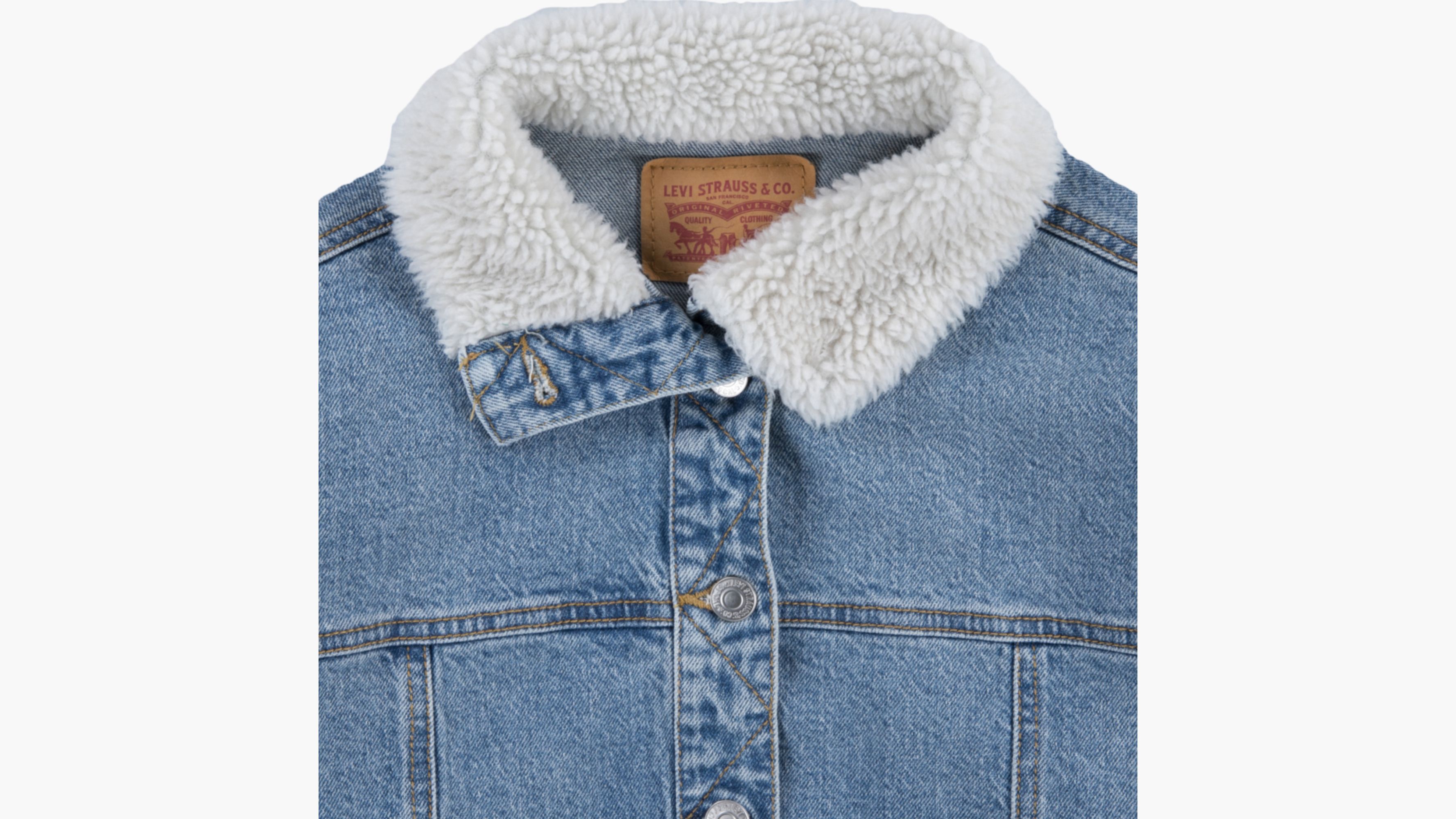 Sherpa Collar Oversized Trucker Jacket Big Girls 7-16 6