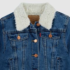 Sherpa Trucker Jacket Big Girls S-XL — Bristol - Medium Wash 5