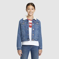 Sherpa Trucker Jacket Big Girls S-XL — Bristol - Medium Wash 1