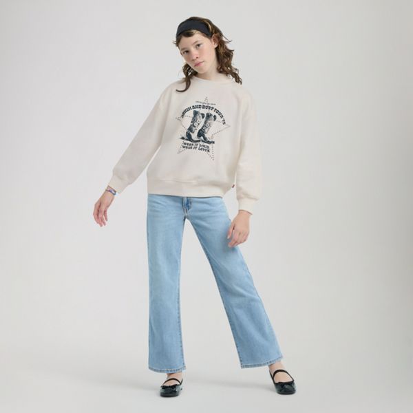 Denim Tour Pullover Big Girls 7-16 — Egret - White