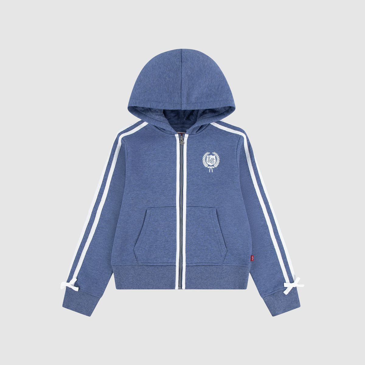 Meet And Greet Full Zip Hoodie Big Girls 7-16 — Bijou Blue Heather - Blue