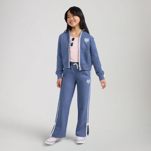 Meet And Greet Full Zip Hoodie Big Girls 7-16 — Bijou Blue Heather - Blue