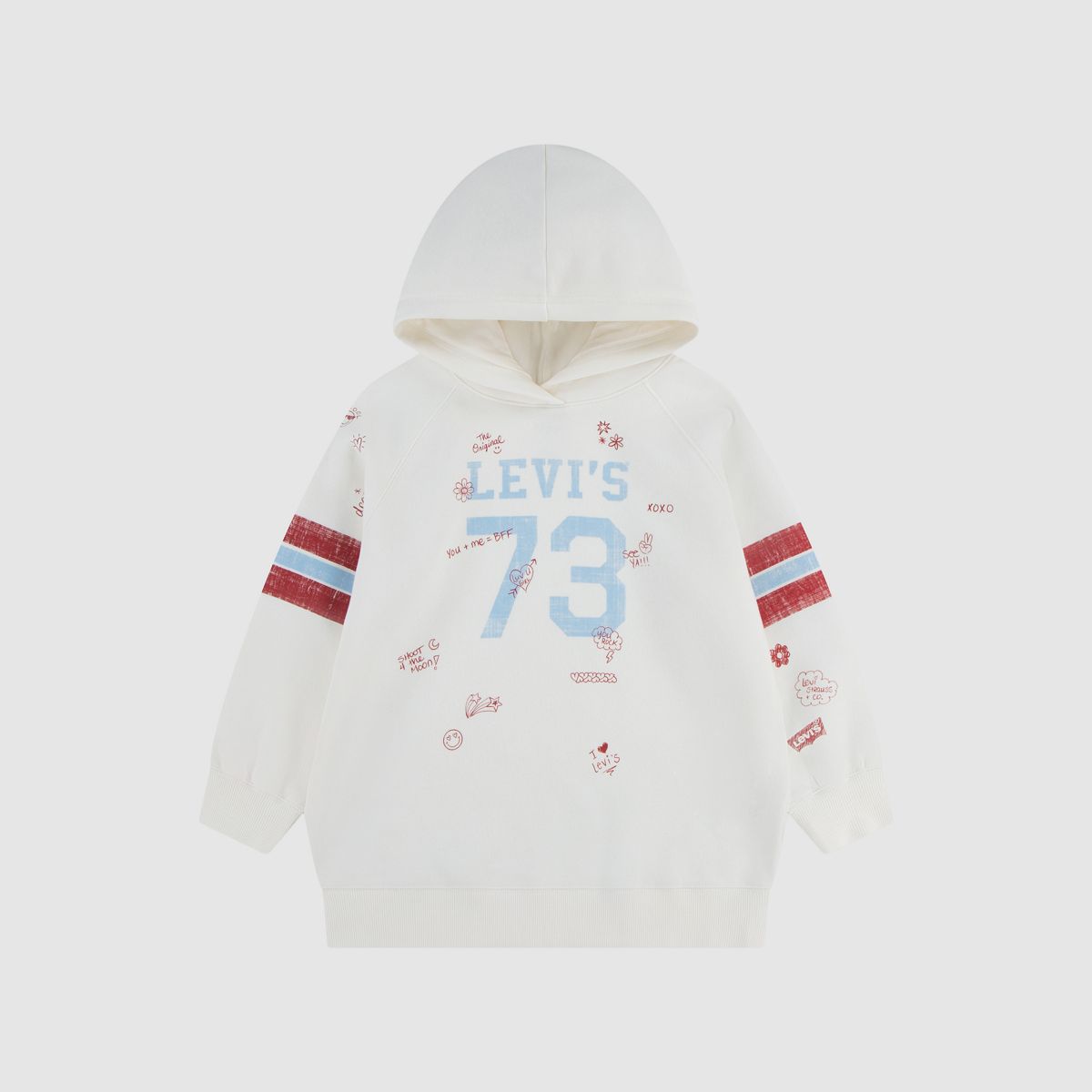 Meet And Greet Bubble Hoodie Little Girls 4-6X — Egret - White