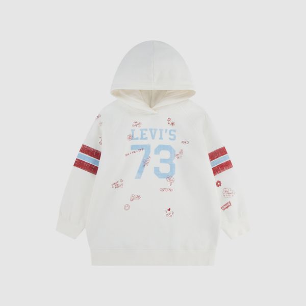 Meet And Greet Bubble Hoodie Little Girls 4-6X — Egret - White