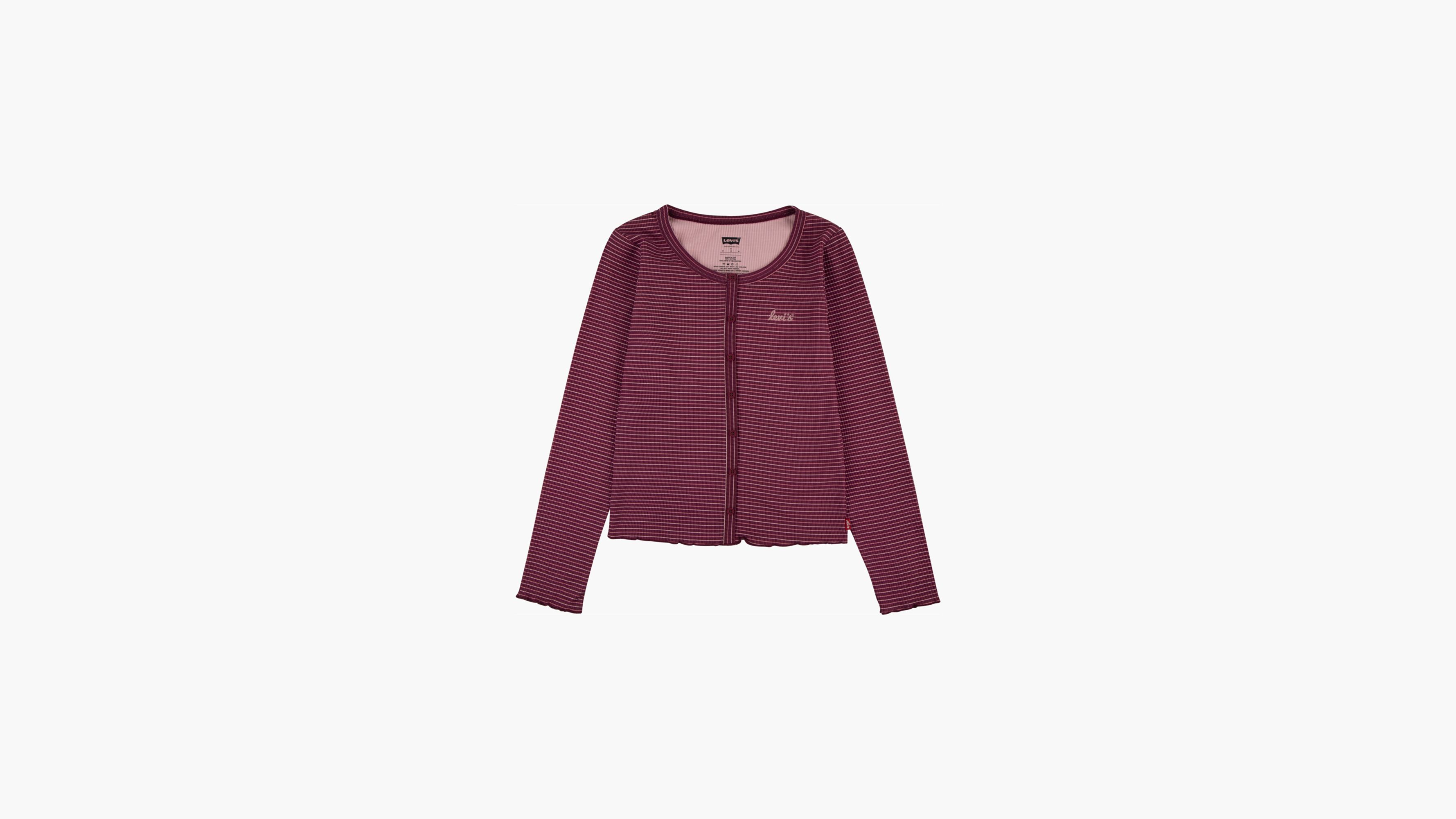 Stripe Ribbed Top Big Girls 7-16 5