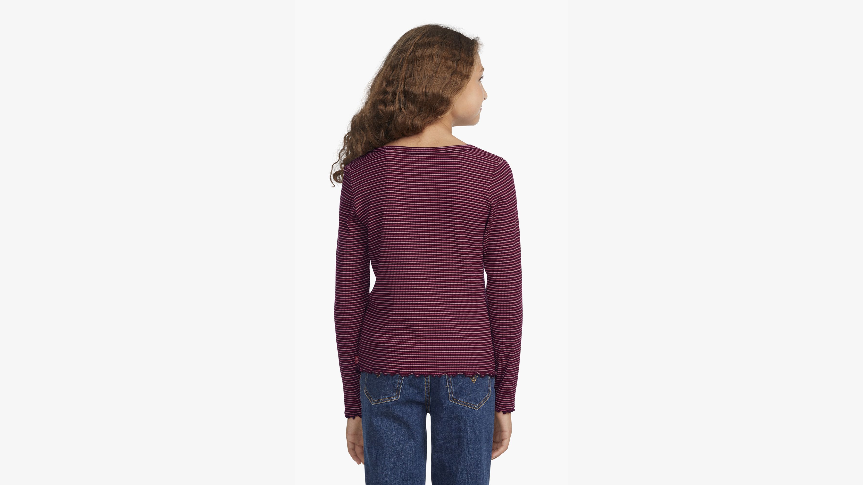 Stripe Ribbed Top Big Girls 7-16 4