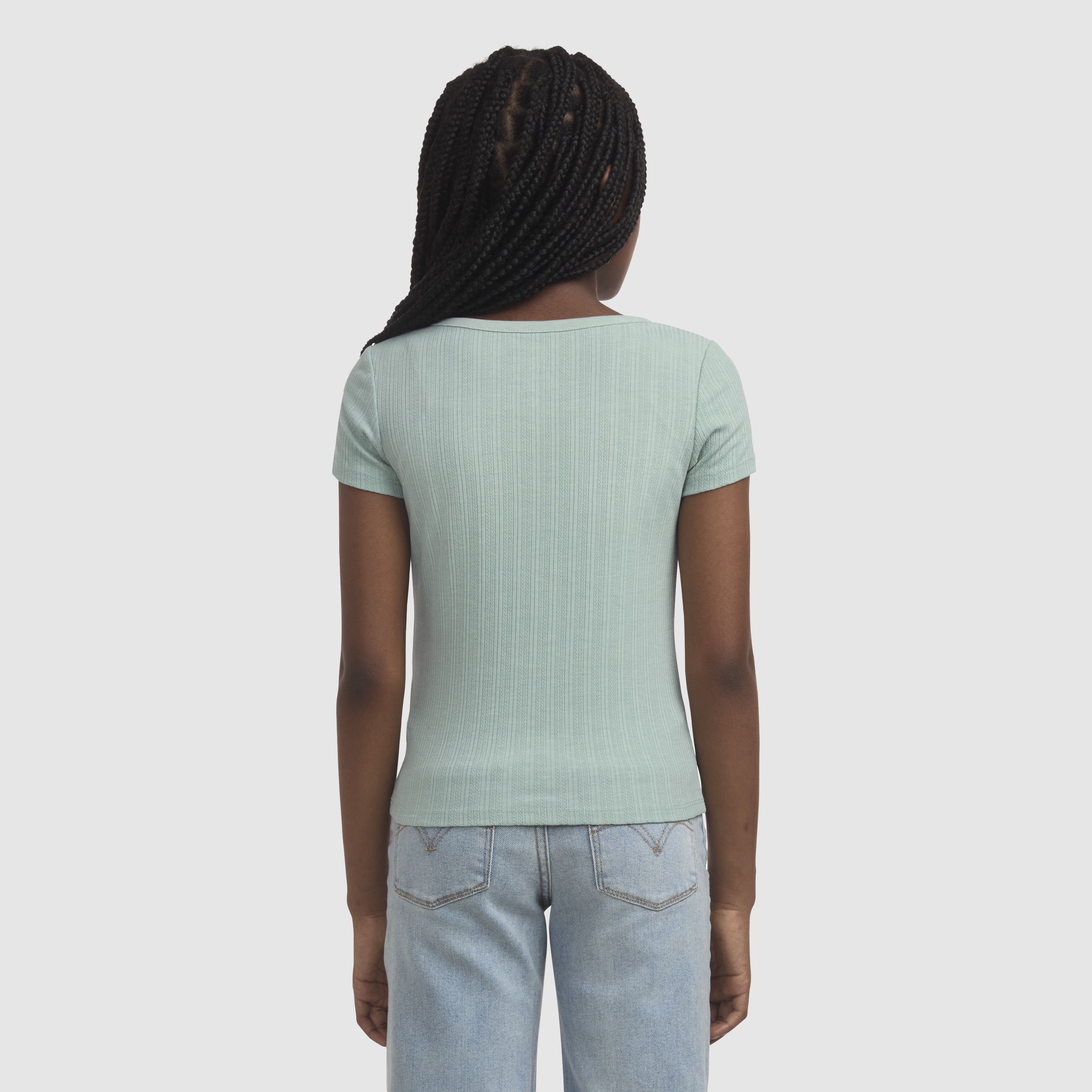 Ribbed Knit Baby Top Big Girls 7-16 3