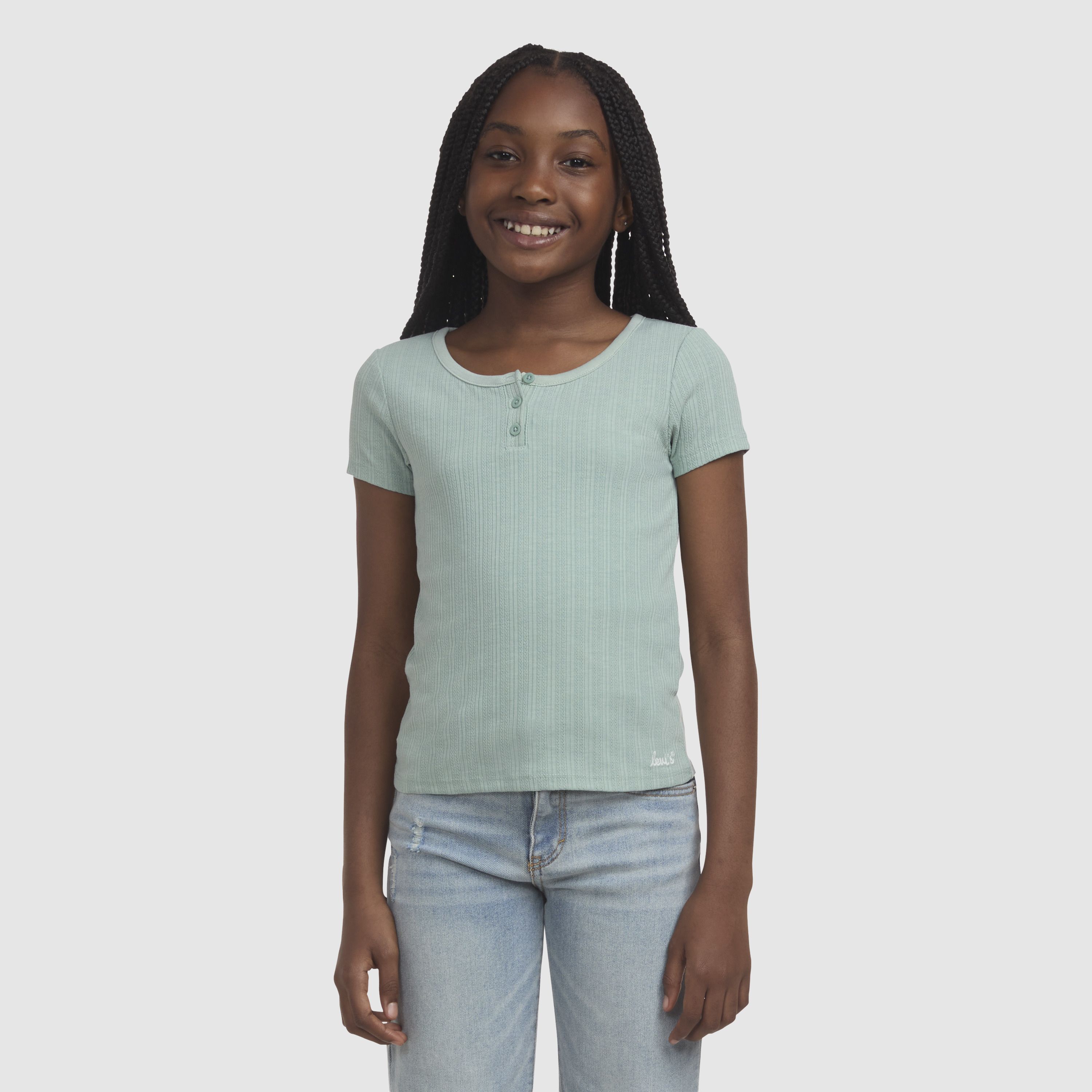 Ribbed Knit Baby Top Big Girls 7-16 2