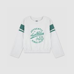Varsity Long Sleeve Tee Big Girls 7-16 — White - White 4