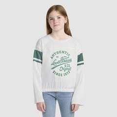 Varsity Long Sleeve Tee Big Girls 7-16 — White - White 2