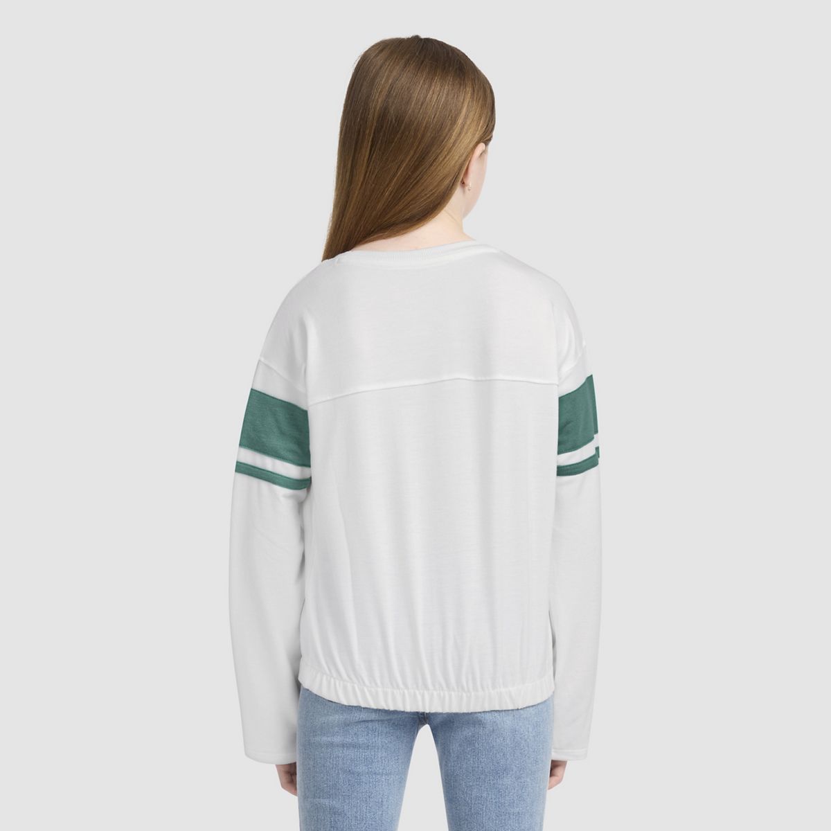 Varsity Long Sleeve Tee Big Girls 7-16 — White - White