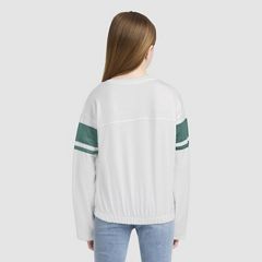 Varsity Long Sleeve Tee Big Girls 7-16 — White - White 3