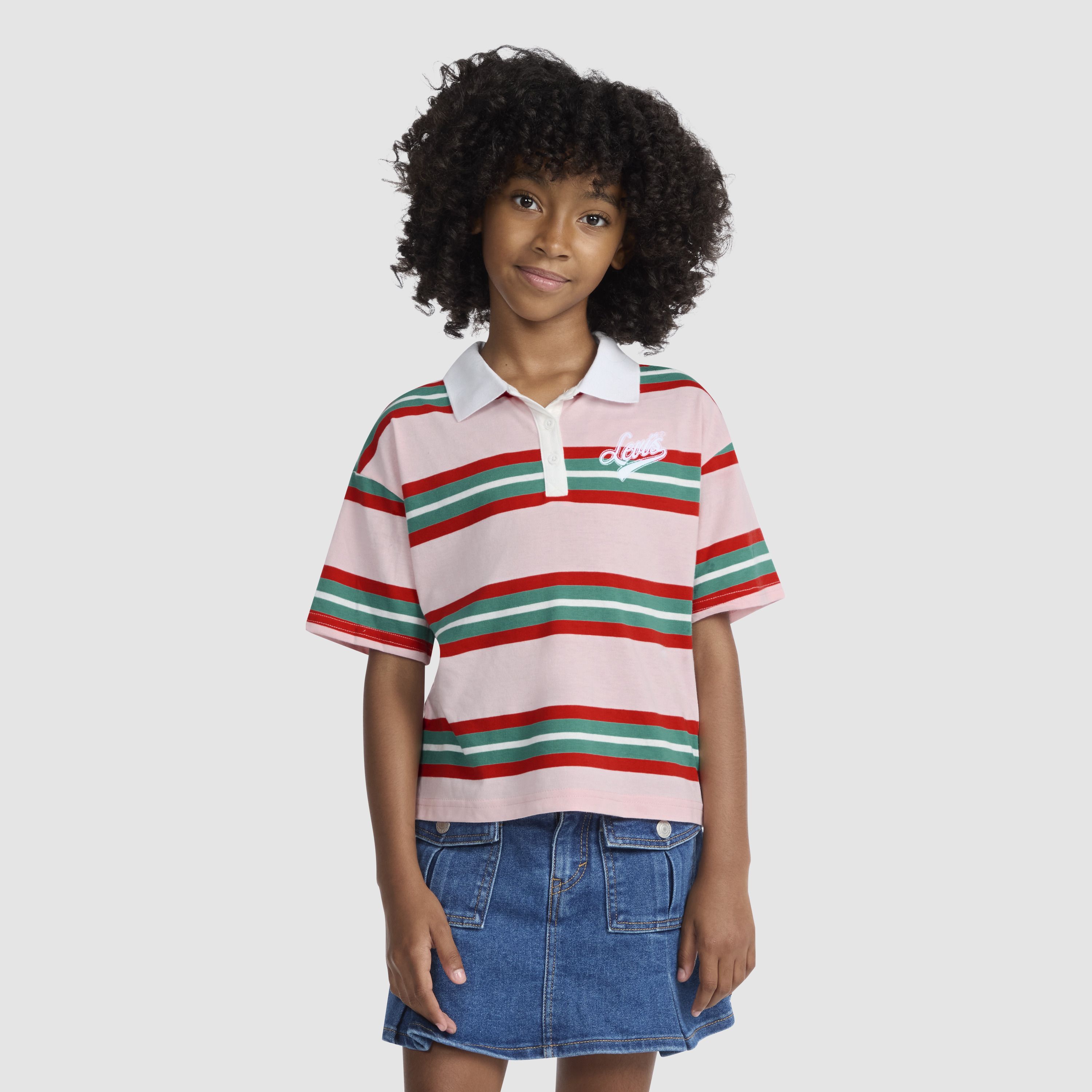 Polo Knit Top Big Girls S-XL 12