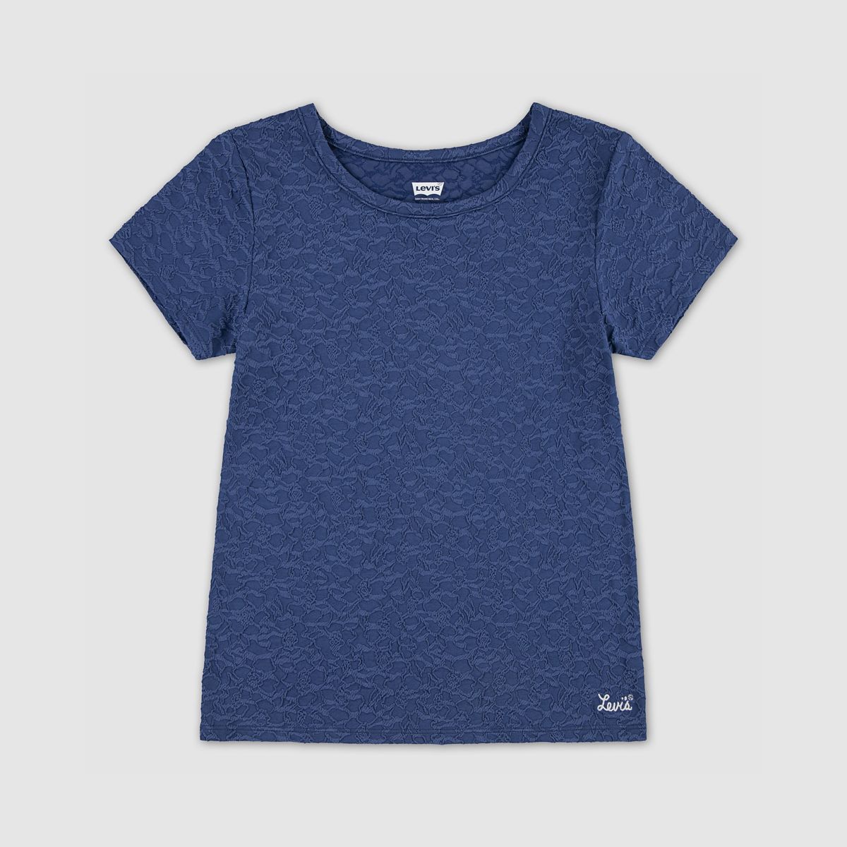 Jacquard Knit Top Big Girls 7-16 — Navy - Blue